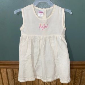 Little girls dress with angel embroidered on the top